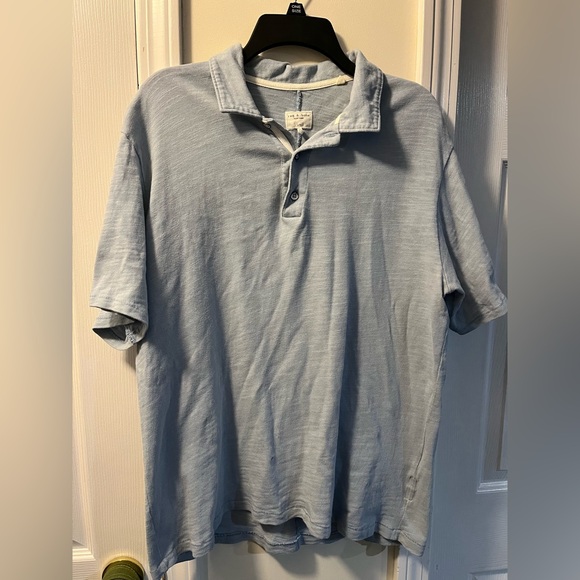rag & bone Other - Rag & Bone Short Sleeve Polo Light Blue Cotton Men's Size Large